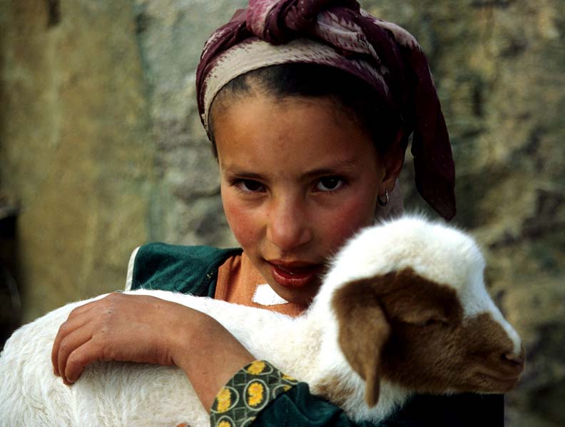 Hirtin im Vallée de Tifnout, Atlas, Marokko 2005.